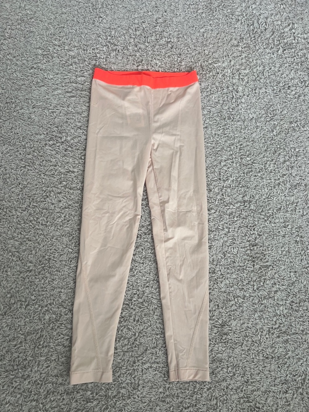 Stella McCartney Neutral Leggings with Bright Coral Trim